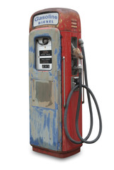 Old gas pump, isolated with clipping path