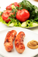 vegetables and sausages