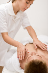 Fototapeta na wymiar Male cosmetics - massage at spa