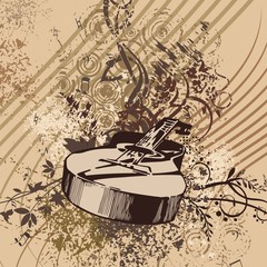 Obraz premium Grunge Music Instrument Background