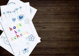 Back to school text on notepad