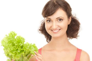 woman with lettuce