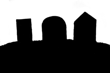 Halloween graves silhouette