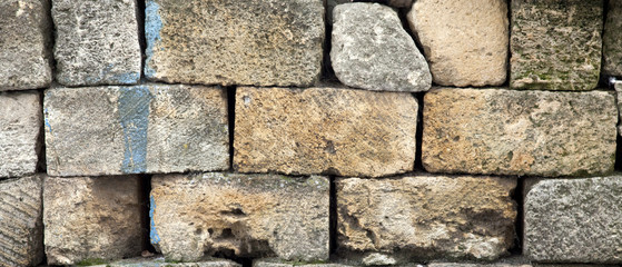 Old brick wall for background.
