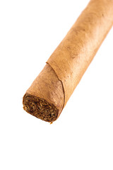 Part of brown cigar isolated