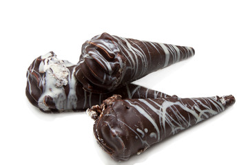 ice-cream in a chocolate isolated on a white background