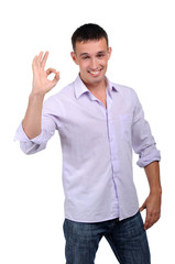 Naklejka premium charming young man in jeans