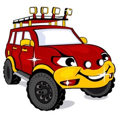 Cartoon the off-road car