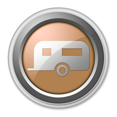 Bronze 3D Style Button "Camping Trailer"