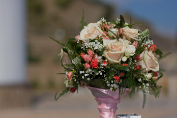Bridal bouquet(focus on the flowers)