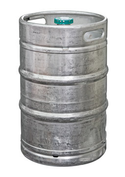 Metal beer keg isolated. Clipping path included