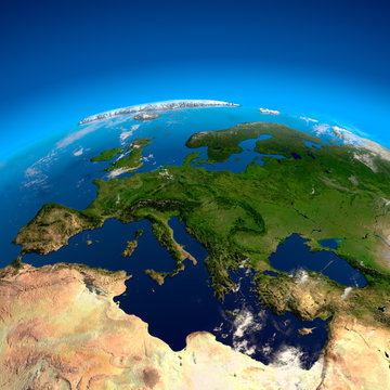 View on Europe from a height of satellites