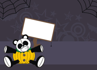 panda bear cartoon halloween background