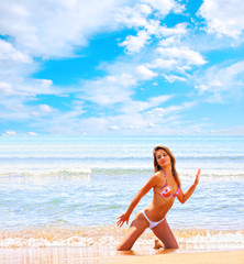 beautiful model relaxing on a beach