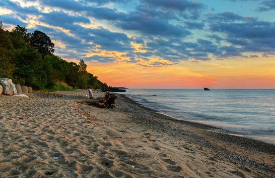 Fototapeta beach at sunset