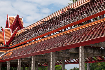 Structure of  roof  thai temple
