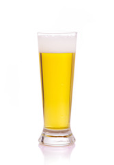 glass of beer on a white background