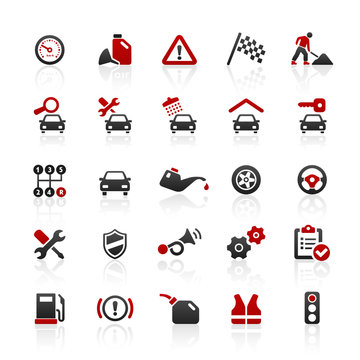 Red Black Web Icons - Car & Workshop
