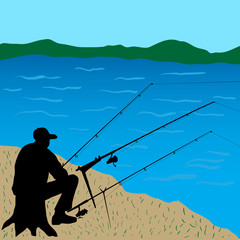 Fisherman on the stump