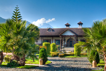 Blick von der Hacienda Leito zum Tungurahua (5023m)