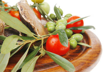 fresh vegetables on wood