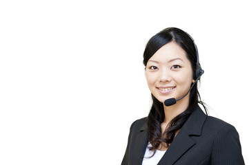 portrait of young female customer service operator