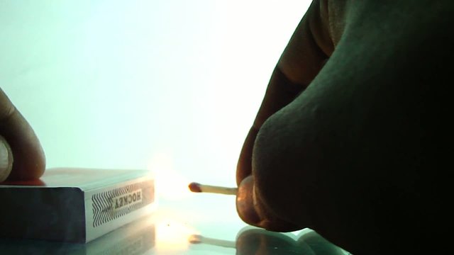 Burning Match Stick