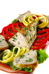 tuna served on plate