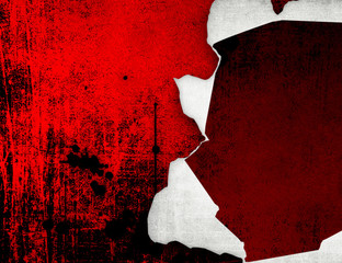 grunge red paper with hole