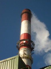red and white chimney