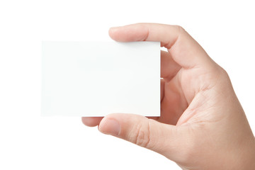 Obraz premium Hand holding blank business card for your message