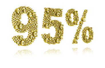 3D Illustration of ninety-five percent