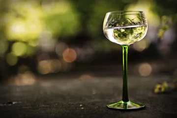 Cercles muraux Vin Verre de vin blanc alsacien