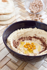 Hummus served with pita bread
