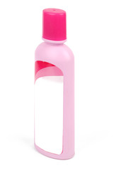 Shampoo bottle on white