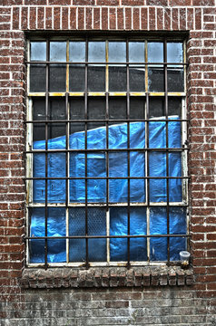 Bared window on an abandoned building