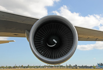 Airplane engine front view