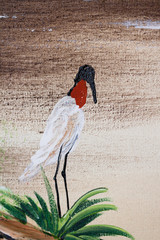 Ave em pintura a óleo