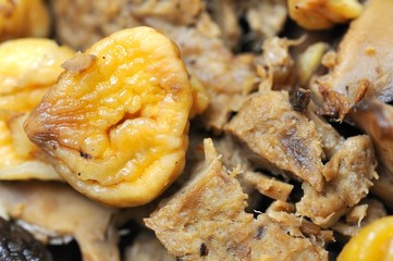 Chestnut and mutton pieces