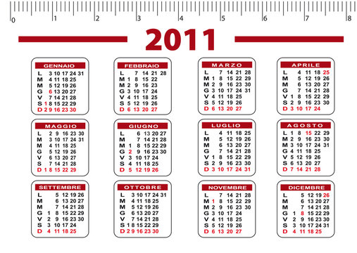 calendario 2011 con righello