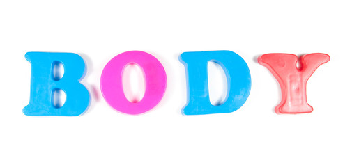 body written in fridge magnets