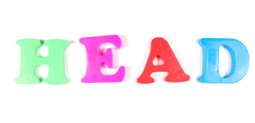 head written in fridge magnets