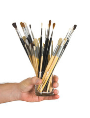 Brushes in hand