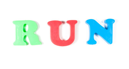 run written in fridge magnets