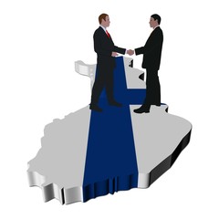 Business people meeting on Finland map flag illustration