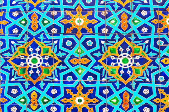 Traditional ornament of ceramics at the mosque