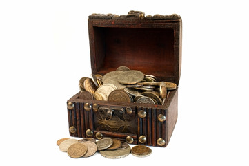 chest with coins