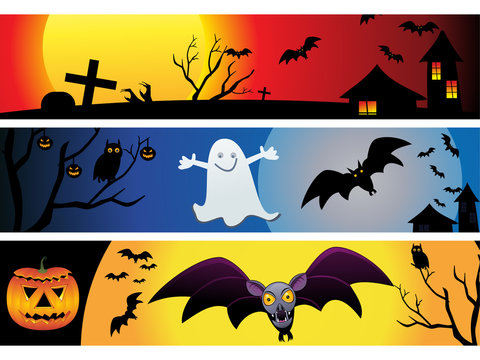 abstract halloween web banners