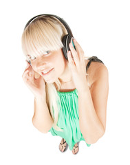 Fototapeta premium girl listening music