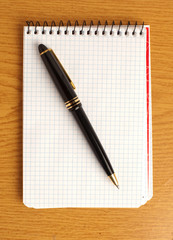 notebook and pen